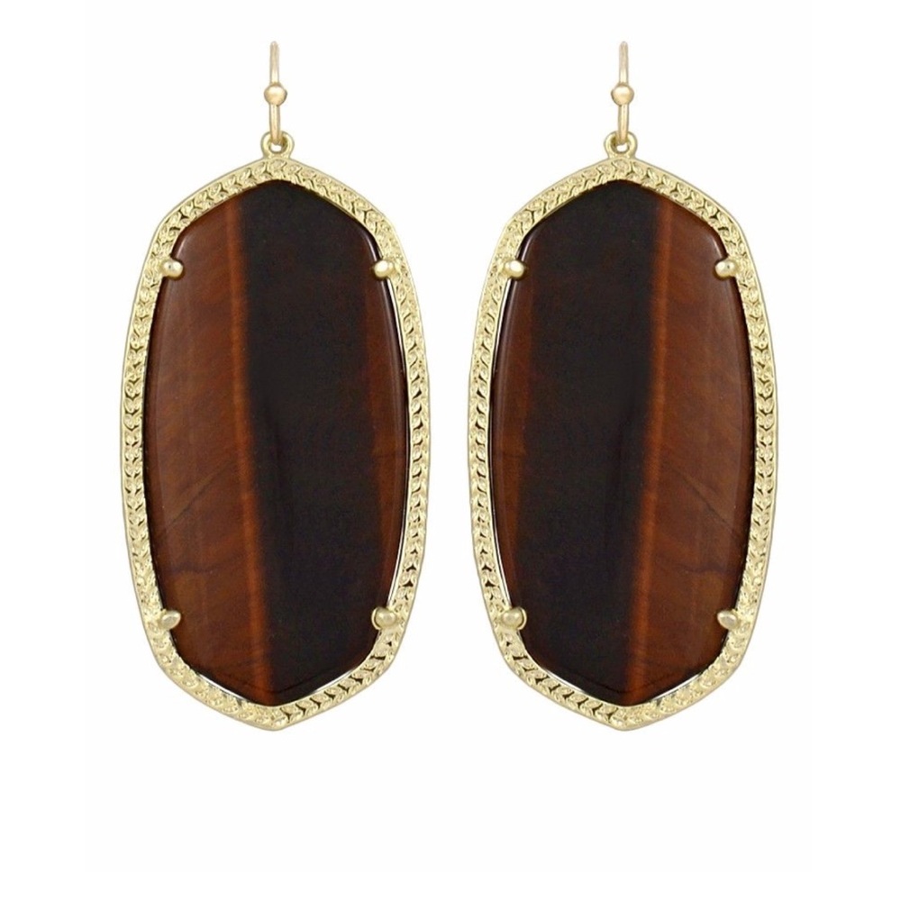 Kendra Scott Tiger’s Eye Danielle Earrings RARENWT